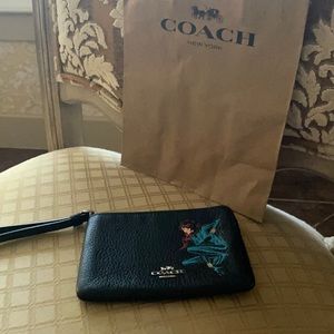 Limited edition marvel black widow coach wristlet